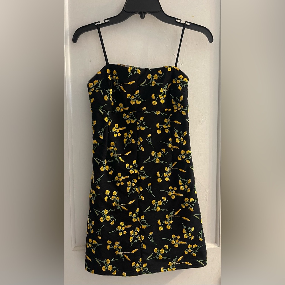 Urban Outfitters Mini Dress Embroidered Flowers Lace Overlay Size XS